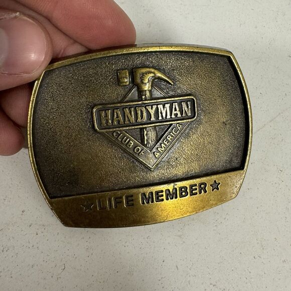 VINTAGE Handyman Club Of America Vintage Belt Buckle Solid Brass - BUB - Picture 1 of 4